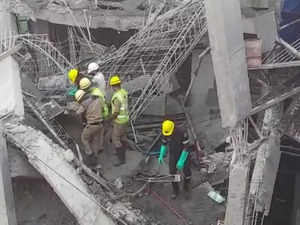 Two killed as portion of under-construction building collapses in Hyderabad