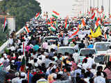 Supporters came to support social activist Anna Hazare