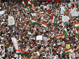 Supporters of Hazare in a rally