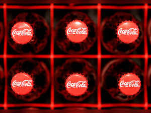 FILE PHOTO: Logos are seen on Coca-Cola bottles