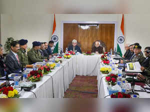 Jammu: Union Home Minister Amit Shah with Jammu and Kashmir Lieutenant Governor ...