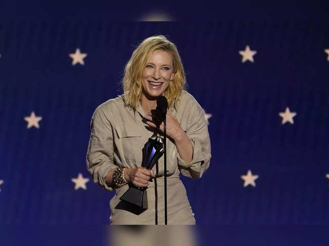 Cate Blanchett accepts the award for best actress for "Tar" at the 28th annual C...