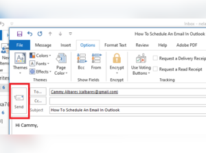 Step by step guide on how to schedule Email in Outlook