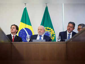 Brazil's President Luiz Inacio Lula da Silva attends a meeting with parliamentarians at Planalto Palace in Brasilia