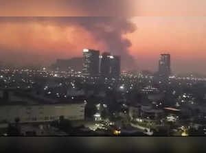 Fire erupts at NTPC Eco Park in Badarpur, blaze visible from Noida
