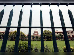 India's Supreme Court is pictured through a gate in New Delhi