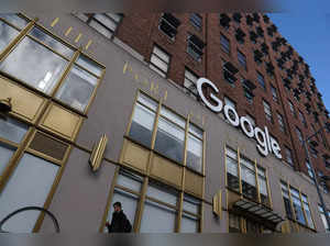 A Google LLC logo is seen at the Google offices in the Chelsea section of New York City