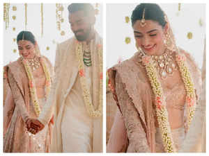 Athiya Shetty's wedding lehenga took 10,000 hours to design; Here is every detail about her wedding attire