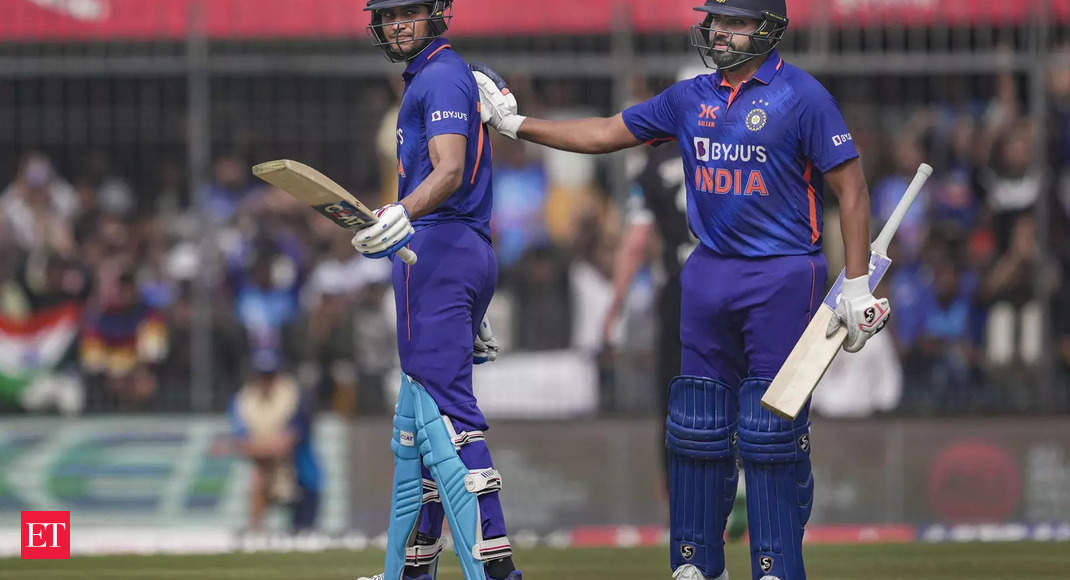 Gill, Rohit blitzkrieg take India to 385/9 against New Zealand