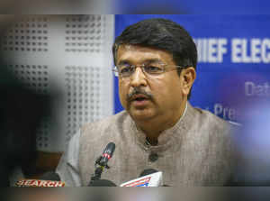 Agartala: Tripura's Chief Electoral Officer Kiran Gitte holds a press meet, in A...