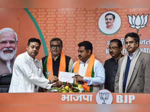 New Delhi: Tripura MLA Moboshar Ali and former Tripura MLA Subal Bhowmik join BJ...