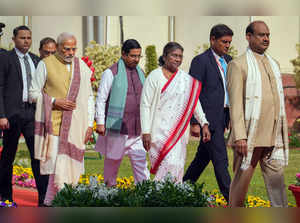 President Droupadi Murmu with Vice President Jagdeep Dhankhar, Prime ...