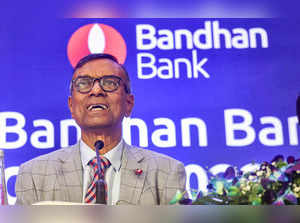 Kolkata: Bandhan Bank MD and CEO Chandra Shekhar Ghosh speaks during a press mee...