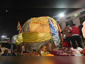 Ayodhya Ram Mandir: On way to Ayodhya Ram temple ‘shilas’ arrive in Gorakhpur
