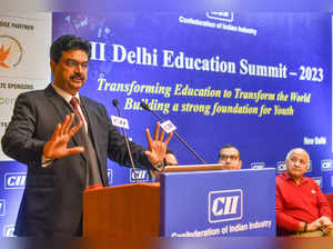 New Delhi: Delhi University Vice Chancellor Yogesh Singh addresses at the Confed...