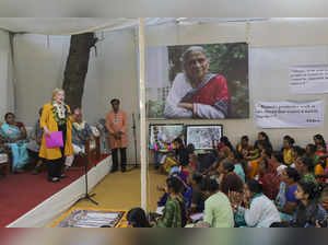 Ahmedabad: Former USA secretary of state Hillary Clinton addresses at Elaben Bha...