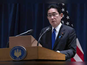Washington: Japanese Prime Minister Fumio Kishida speaks during a news conferenc...