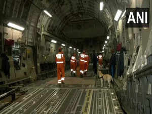 NDRF personnel with specially equipped trained dog squad departs for earthquake-hit Turkey