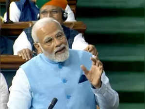 New Delhi: Prime Minister Narendra Modi speaks in Lok Sabha during the ongoing budget session, in New Delhi on Wednesday, Feb. 08, 2023. (Photo: Lok Sabha/IANS)