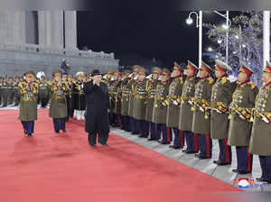 North Korea's Kim Jong Un presides over big military parade