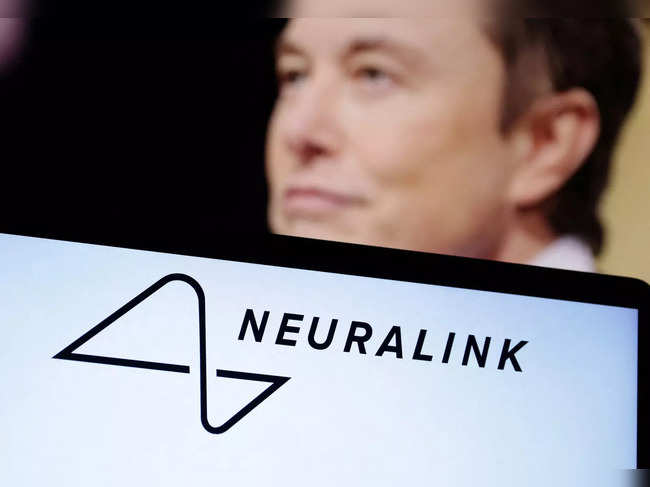 FILE PHOTO: Illustration shows Neuralink logo and Elon Musk photo