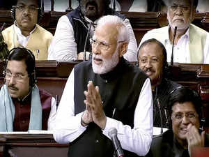 PM Modi gets emotional while listing welfare schemes for women in Rajya Sabha