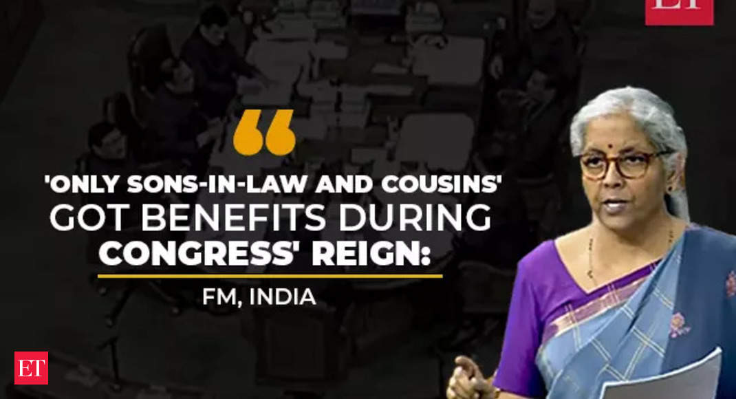 'Only jijajis and bhatijas' got benefits during Congress' reign: FM Sitharaman in Lok Sabha