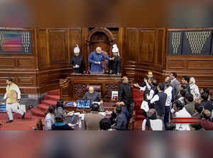**EDS: VIDEO GRAB VIA SANSAD TV** New Delhi: Proceedings of Rajya Sabha underway...