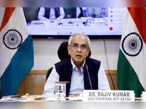 New Delhi, Mar 25 (ANI): Vice-Chairman NITI Aayog, Dr. Rajiv Kumar addressing at...