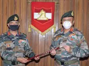 Lt Gen M V Suchindra Kumar took over as the General Officer Commanding of the prestigious White Knight Corps from Lt Gen Harsha Gupta