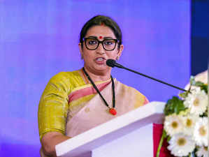 Lucknow: Union Minister for Women and Child Development Smriti Irani addresses d...