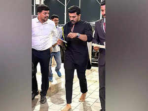 Ram Charan spotted barefoot in airport, fans hail him for following Hindu rituals
