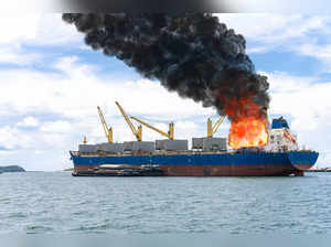 ship cargo fire istock
