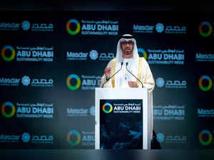 FILE PHOTO: Sultan Ahmed Al Jaber, UAE Minister of State and the Abu Dhabi National Oil Company (ADNOC) Group CEO, speaks the opening ceremony of the World Future Energy Summit in Abu Dhabi