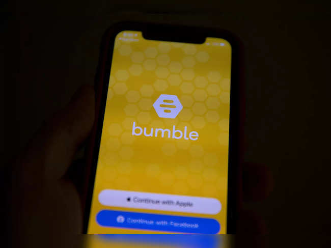 FILE PHOTO: The Bumble Inc. (BMBL) app is shown on an Apple iPhone in this photo illustration