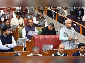 Haryana Chief Minister, Sh. Manohar Lal speaking during the ongoing Budget Session of Haryana Vidhan Sabha at Chandigarh on February 21,