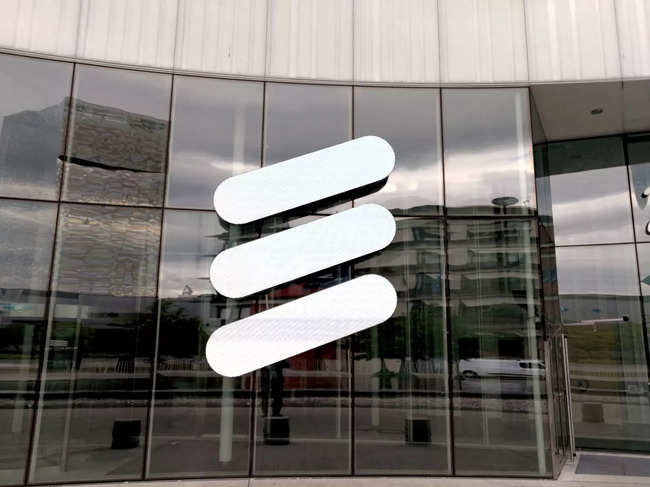 FILE PHOTO: FILE PHOTO: The Ericsson logo is seen at the Ericsson's headquarters in Stockholm
