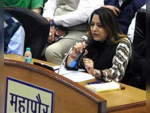 New Delhi: Delhi Mayor Shelly Oberoi speaks at the MCD House during the election of six members of the MCD Standing Committee, in New Delhi on Friday, Feb. 24, 2023. (Photo: Anupam Gauram/IANS)