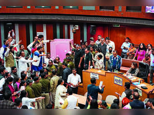 AAP-BJP Members Trade Blows After Mayor Declares a Vote Invalid