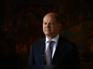 German Finance Minister Olaf Scholz attends a Reuters interview in Berlin