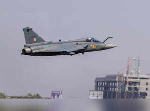 Bengaluru: Indian Air Force's 'Tejas' aircraft takes off for a sortie during the...