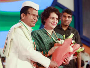 Raipur : Congress leader Priyanka Gandhi during the 2nd day of Congress' 85th Plenary Session in Raipur on Saturday, Feb 25, 2023.(Photo:IANS)