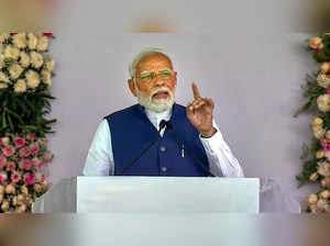 **EDS: VIDEO GRAB** Shivamogga: Prime Minister Narendra Modi speaks during the i...