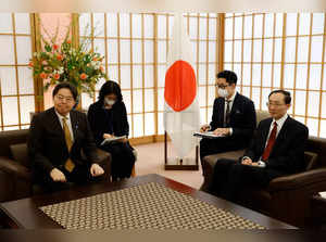 China's Vice Minister of Foreign Affairs Sun Weidong meets with Japan's Foreign Minister Yoshimasa Hayashi in Tokyo