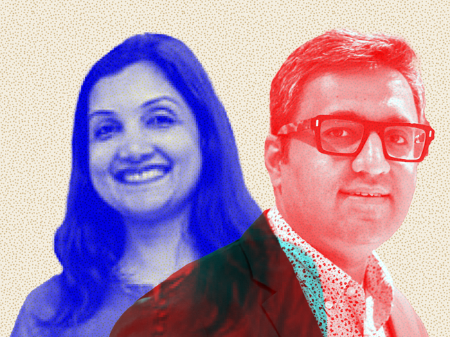 Ashneer Grover and Madhuri Jain