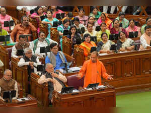 Uttar Pradesh Chief Minister Yogi Adityanath speaks during the Budget S...
