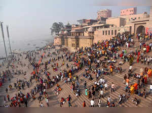 Varanasi: Devotees visit Kashi Vishwanath temple on the occasion of 'Maha Shivra...