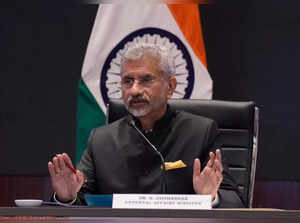 New Delhi: External Affairs Minister S. Jaishankar while addressing the media af...