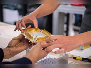 FILE PHOTO_ A handout picture shows a component of Google's Quantum Computer in the Santa Barbara lab_