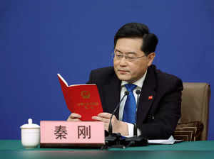 Chinese Foreign Minister Qin Gang at a news conference in Beijing